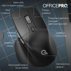 Фото: Миша OfficePro M395B Silent Wireless Black № 8 | KTC