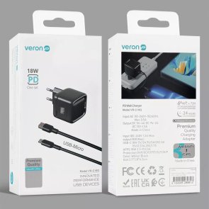 Зарядний пристрій Veron VR-C18Q 18W Black with AM/MicroUSB (VR-C18Q_Micro)