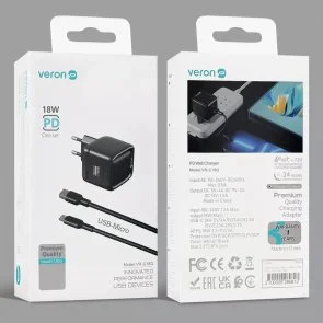 Фото: Зарядний пристрій Veron VR-C18Q 18W Black with AM/MicroUSB (VR-C18Q_Micro) № 3 | KTC