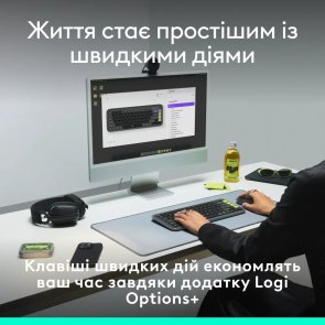 Клавіатура компактна Logitech Pop Icon Keys Wireless Graphite/Green (920-013157)