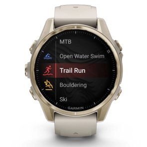 Смарт годинник Garmin Fenix 8 - 43mm Amoled Sapphire Soft Gold with Fog Gray/Dark Sandstone Silicone Band (010-02903-11)