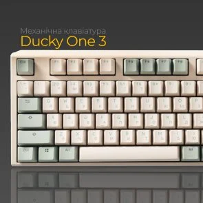 Фото: Клавіатура Ducky One 3 Cherry MX Silent Red ENG/UKR Matcha Cream (DKON2108-SUAPXМAEGGC1) № 3 | KTC