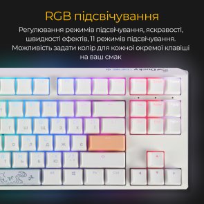 Клавіатура Ducky One 3 TKL Cherry MX Blue RGB ENG/UKR White (DKON2187ST-CUAPXPWWWSC1)