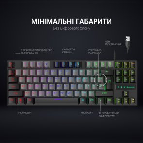 Клавіатура GamePro MK100B Blue Switch LED USB Black