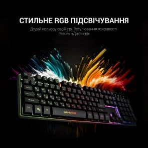 Фото: Клавіатура GamePro GK576 USB Black № 6 | KTC