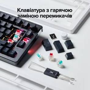 Фото: Клавіатура HyperX Alloy Rise 75 PBT HX Red ENG/UA Wireless/BT Black № 14 | KTC