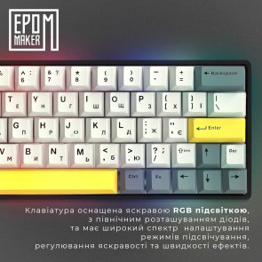 Клавіатура Epomaker EP64 Mulan Switch Hot-Swap RGB Black (EP64-B-M)