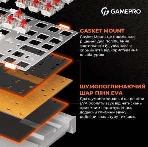 Фото: Клавіатура GamePro MK180W USB White № 7 | KTC