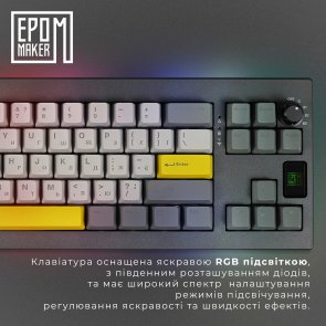 Клавіатура Epomaker Shadow-X Flamingo Switch Hot-Swap RGB WL/BT/USB Black (SHX-B-F)