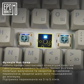  Клавіатура Epomaker TH80 SE Budgerigar V2 Switch Hot-Swap RGB WL/BT/USB Black (TH80-SE-B-BV2)