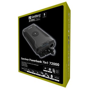 Батарея універсальна Sandberg Survivor Powerbank 7in1 72000mAh 60W Black (420-64)