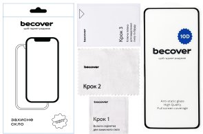 Захисне скло BeCover 10D for Oppo Reno12 F 5G - Black (712739)