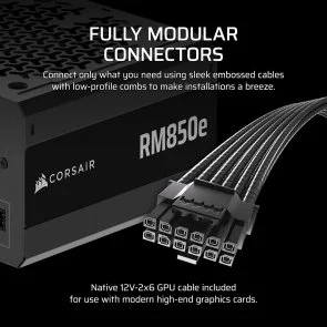 Фото: Блок живлення Corsair 850W RM850e 2025 (CP-9020296-EU) № 8 | KTC