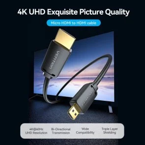 Фото: Кабель Vention v2.0 4K 60Hz HDMI / MicroHDMI 1m Black (AGIBF) № 5 | KTC