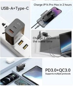 Фото: Зарядний пристрій Essager Pinchen Travelling Charger 33W Black (ECTAC-PCB01-P) № 9 | KTC
