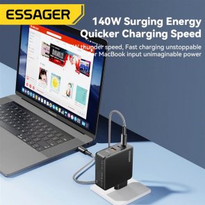  Зарядний пристрій Essager Advance GaN Charger 140W Black (ECT2CA-ZCB01-Z)