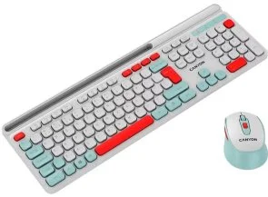 Фото: Комплект клавіатура+миша Canyon HSET-W5 Wireless White (CNS-HSETW5WT) № 2 | KTC