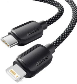 Фото: Кабель Essager Breeze 20W Type-C / Ligthning 1m Black (EXCTL-WL01-P) № 4 | KTC