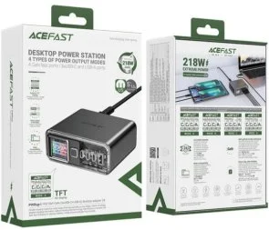 Фото: Зарядний пристрій Acefast Z4 QC3.0 PD GaN 218W Black (6974316282587) № 9 | KTC