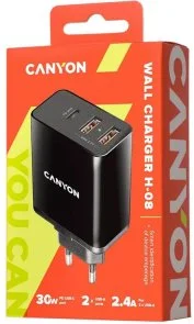 Фото: Зарядний пристрій Canyon H-08 30W Black (CNE-CHA08B) № 3 | KTC