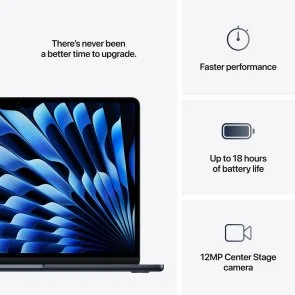 Фото: Вживаний Ноутбук Apple MacBook Air 13.6 M4 2025 16/256GB Midnight (MW123 A+) чудовий стан № 10 | KTC
