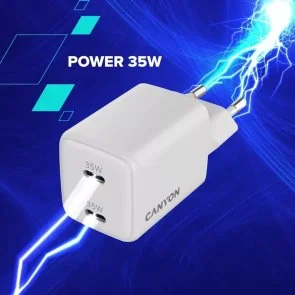 Фото: Зарядний пристрій Canyon CU35CC PD GaN 35W White (CNS-CUW35CC) № 8 | KTC