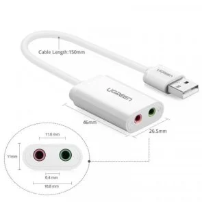 Фото: Зовнішня звукова карта UGREEN US205 White (30143) № 3 | KTC