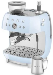 Фото: Ріжкова кавоварка Smeg Espresso coffee machine with grinder Pastel blue (EGF03PBEU) № 7 | KTC