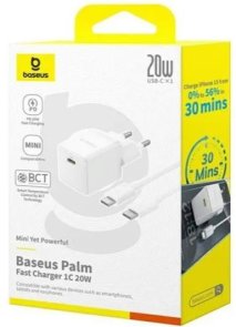 Зарядний пристрій Baseus Palm 20W White with Type-C/Type-C (P10111602213-01)