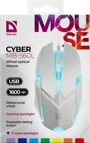 Фото: Миша Defender Cyber MB-560L White (52561) № 3 | KTC