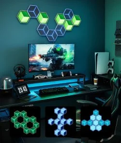 Фото: Настінний світильник Govee H606A Glide Hexagon Light RGBIC Wi-Fi/BT 7pcs White (H606AC81) № 8 | KTC