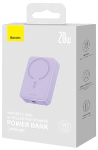 Батарея універсальна Baseus Magnetic Mini Wireless Fast Charge 20000mAh 20W Purple (PPCX150005)