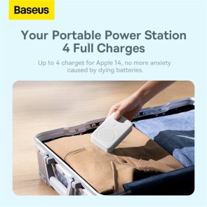 Батарея універсальна Baseus Magnetic Mini Wireless Fast Charge 20000mAh 20W White (PPCX150002)
