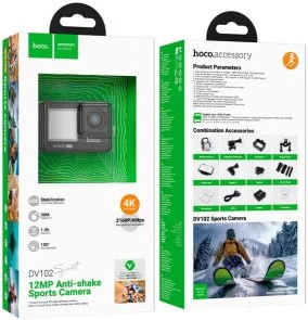 Фото: Екшн-камера Hoco DV102 4K Anti-Shake Sports Camera Black (6942007633352) № 6 | KTC