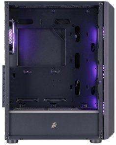 Корпус 1stPlayer H6-BK-4F7 Black with window