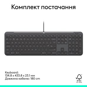 Клавіатура Logitech Signature Slim K620 ENG/UKR Graphite (920-013333)