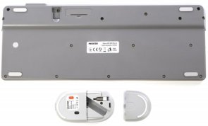 Клавіатура+миша, Maxxter KMS-WCM-03G-UA Wireless, White/Grey