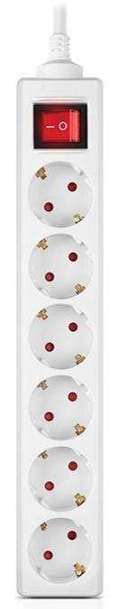 Мережевий фільтр Real-EL RS-6 Protect M 6/1.8m White (EL122300031)