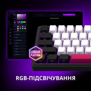 Клавіатура Lorgar KBP70MW Toxic Purple ENG WL/RT/USB White (LRG-KBP70MW-WH-US)