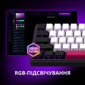 Фото: Клавіатура Lorgar KBP70MW Toxic Purple ENG WL/RT/USB White (LRG-KBP70MW-WH-US) № 20 | KTC