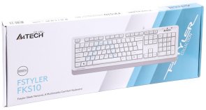 Клавіатура A4tech FKS10 USB White (FKS10 (White))