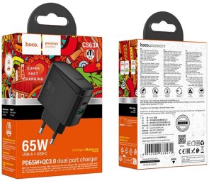 Зарядний пристрій Hoco CS63A Bright 65W Black (6942007638470)