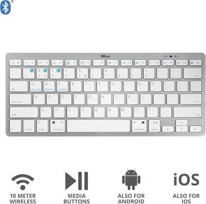 Клавіатура, Trust Basics UA Wireless, White
