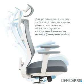 Крісло OfficePro Balance OC550-W-DG-DG White/Dark Gray
