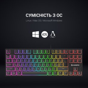 Клавіатура GamePro MK80B Blue Switch RGB USB Black
