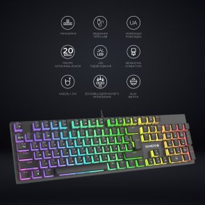 Клавіатура GamePro MK85R Red Switch RGB USB Black