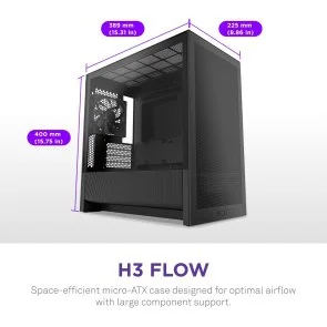 Фото: Корпус NZXT H3 Flow Black with window (CC-H31FB-01) № 8 | KTC
