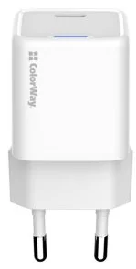 Фото: Зарядний пристрій ColorWay GaN Mini PD 35W White (CW-CHS056PD-WT) № 3 | KTC