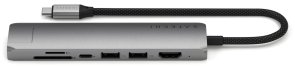 USB-хаб Satechi 7-in-1 USB-C Slim Multiport 4K with Ethernet Space Grey (ST-P7SM)