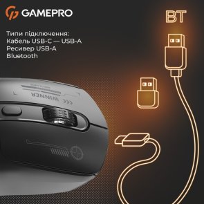 Миша GamePro Genesis Winner WL/BT/USB Black (GM079B)